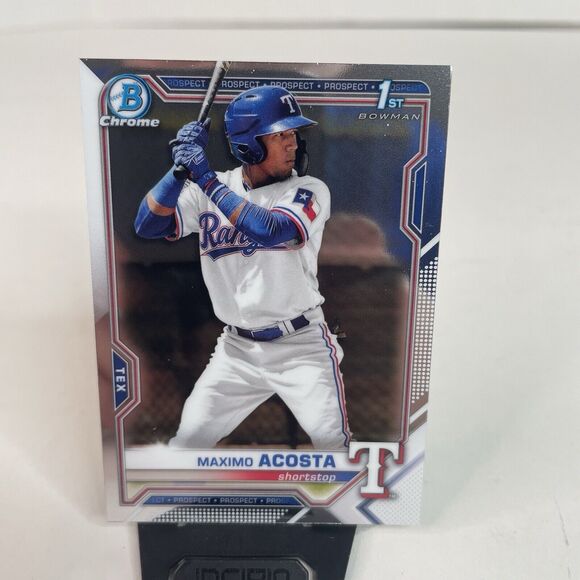 2021 Bowman Chrome #BCP-7 MAXIMO ACOSTA 1st Bowman Rookie RC Card - Picture 1 of 4